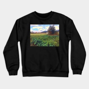 Verdant field at dusk Crewneck Sweatshirt